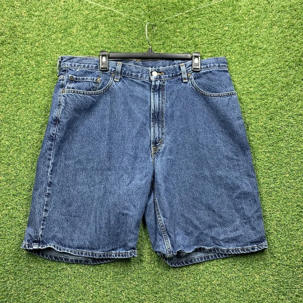 Levis 550 Jean Shorts Mens 40 Denim Jorts Baggy Loose Skater Dark Wash 90s Work